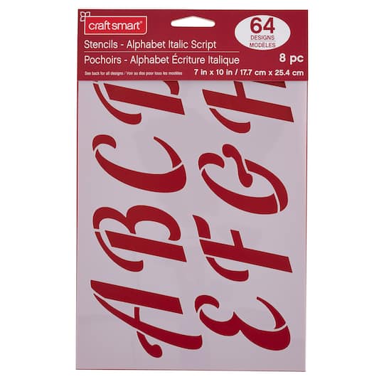 6 Pack: 3.5" Italic Script Alphabet Stencils by Craft Smart®